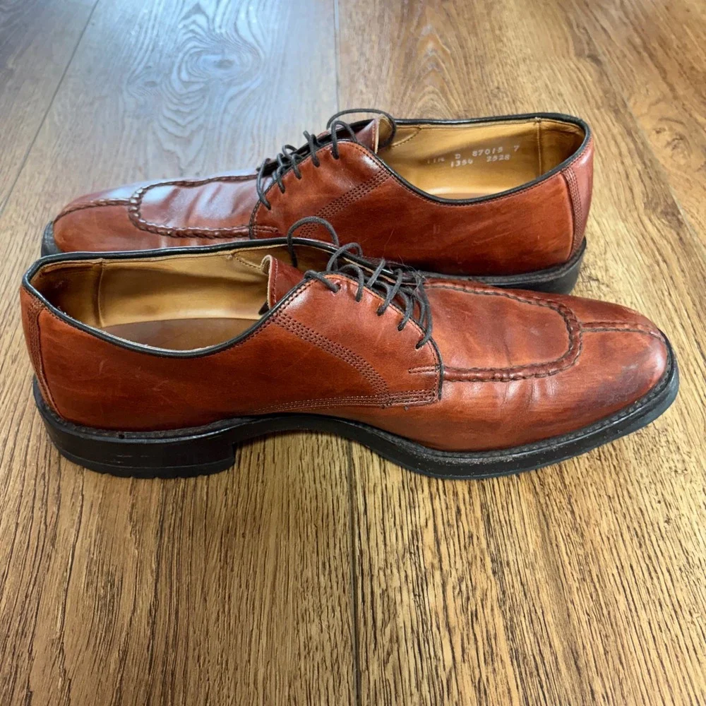 Allen Edmonds DELLWOOD Split Toe Lace Up Oxfords 11.5 D Brown USA Made Leather